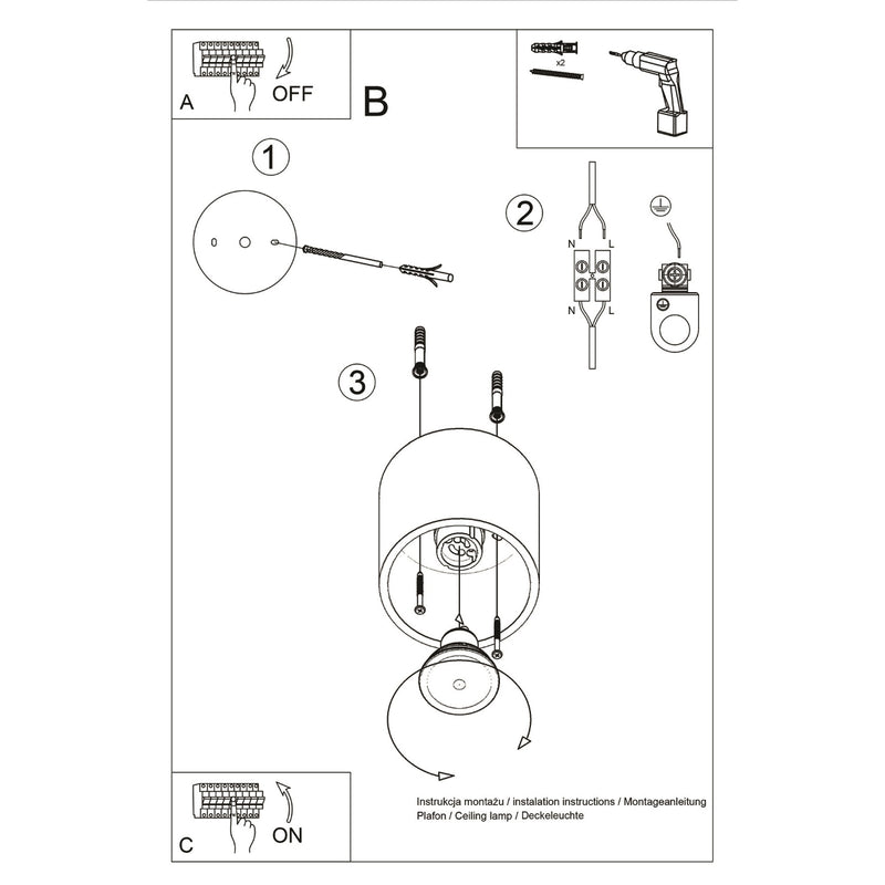 ORBIS 1 ceiling light black