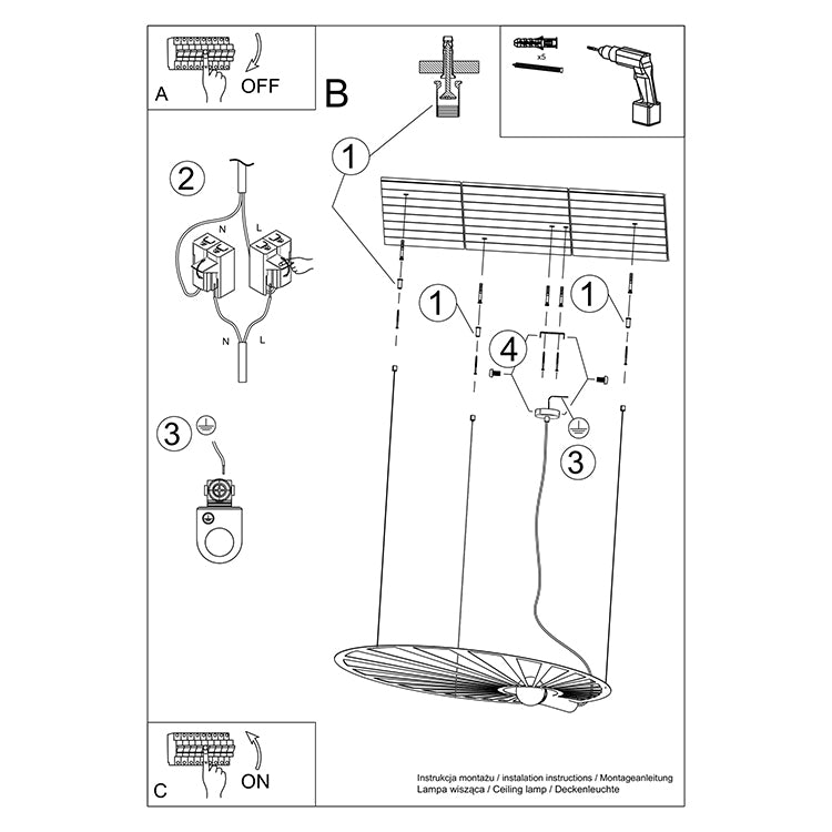 LEHDET hanging light black