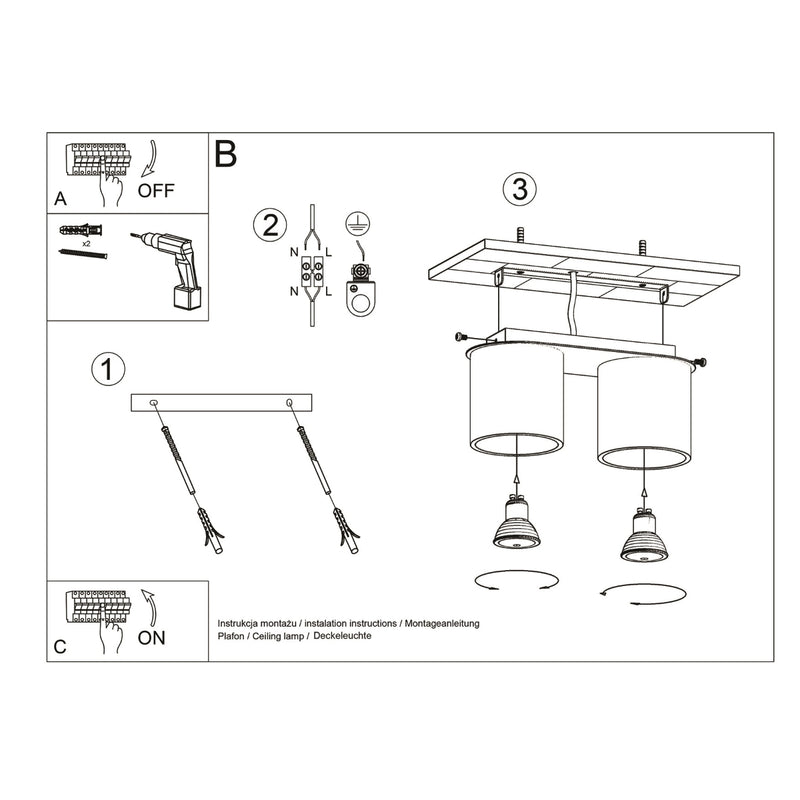 ORBIS 2 ceiling light black