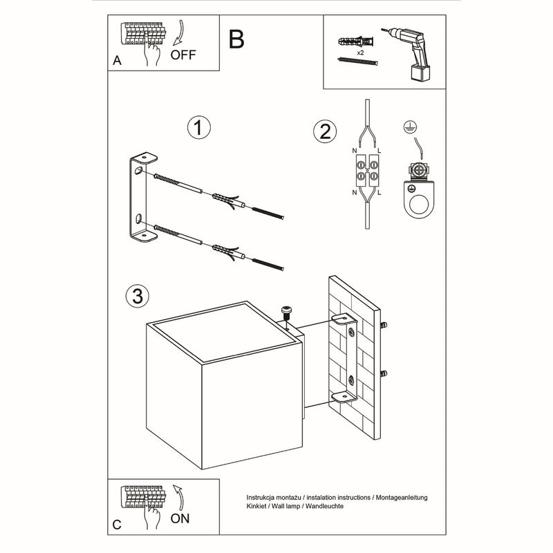 Wandlamp QUAD 1 wit