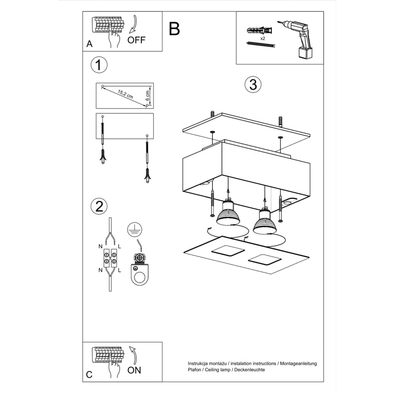 MONO 2 ceiling light white