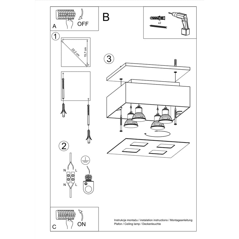 MONO 4 ceiling light white