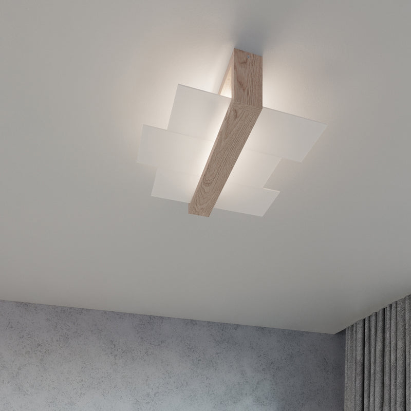 Ceiling light FENIKS 2 natural wood