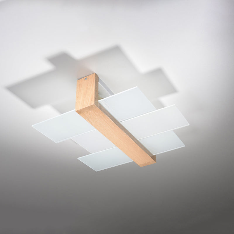 Ceiling light FENIKS 2 natural wood