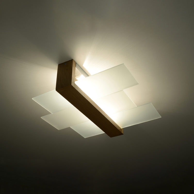 Ceiling light FENIKS 2 natural wood