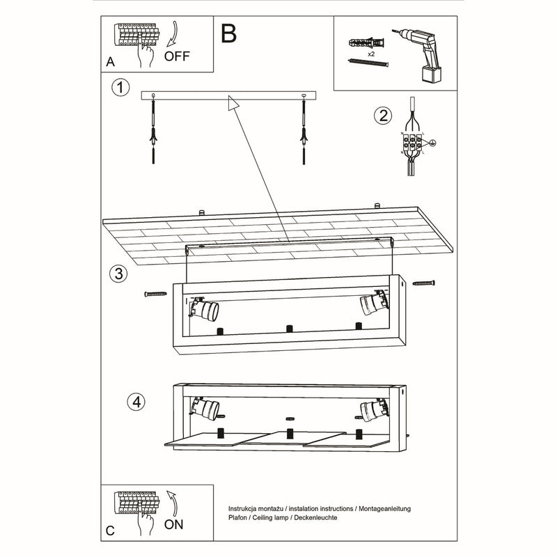 Plafondlamp FENIKS 2 wit