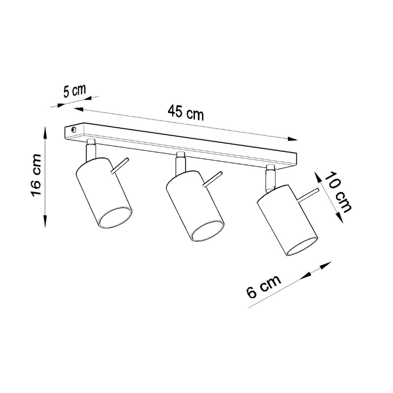 Plafondlamp RING 3 zwart