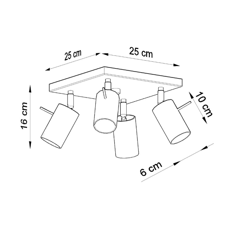 Plafondlamp RING 4 zwart