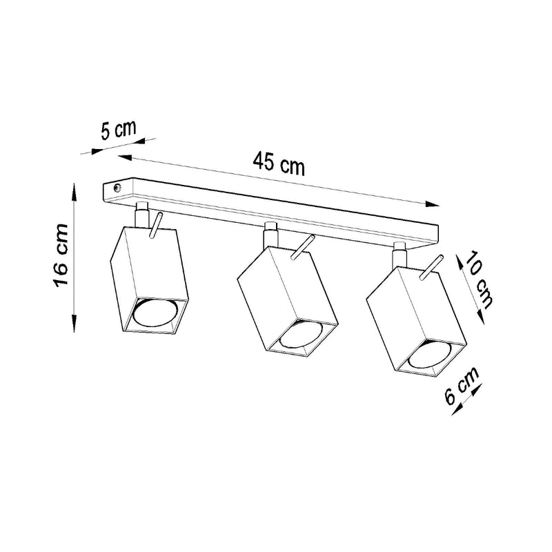 MERIDA 3 plafondlamp wit