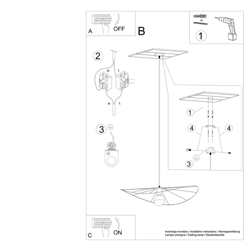 ESKOLA 70 hanging light black