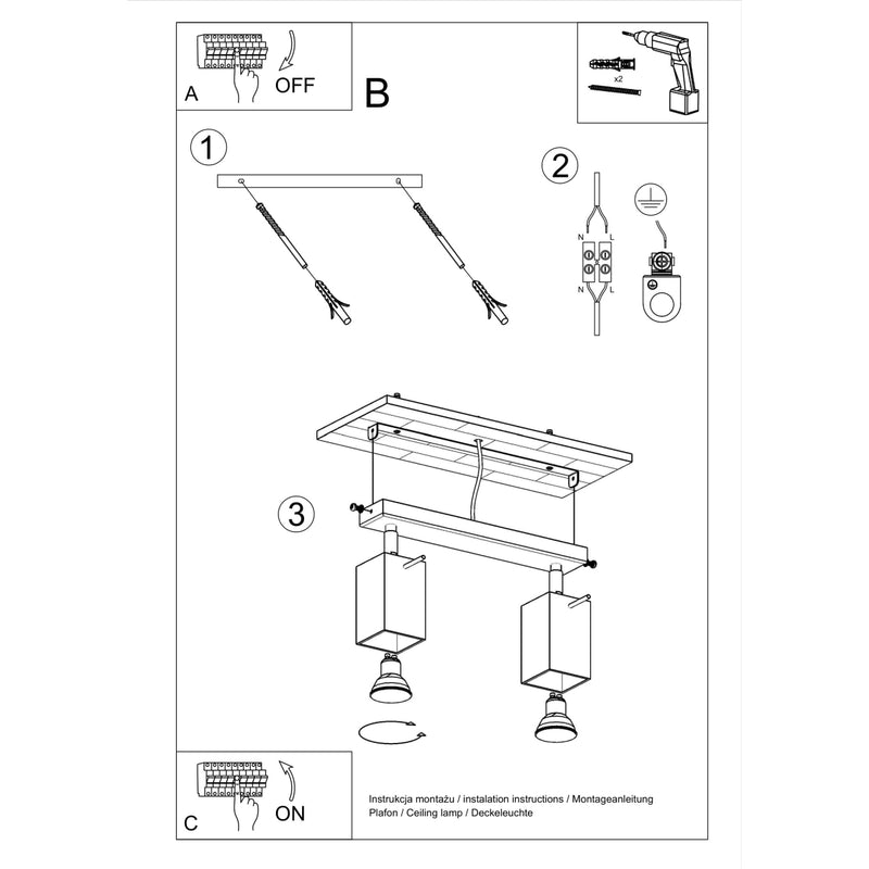 MERIDA 2 ceiling light black