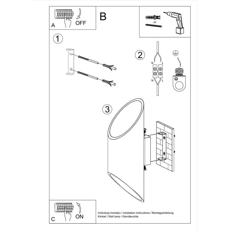 Wandlamp PENNE 30 wit