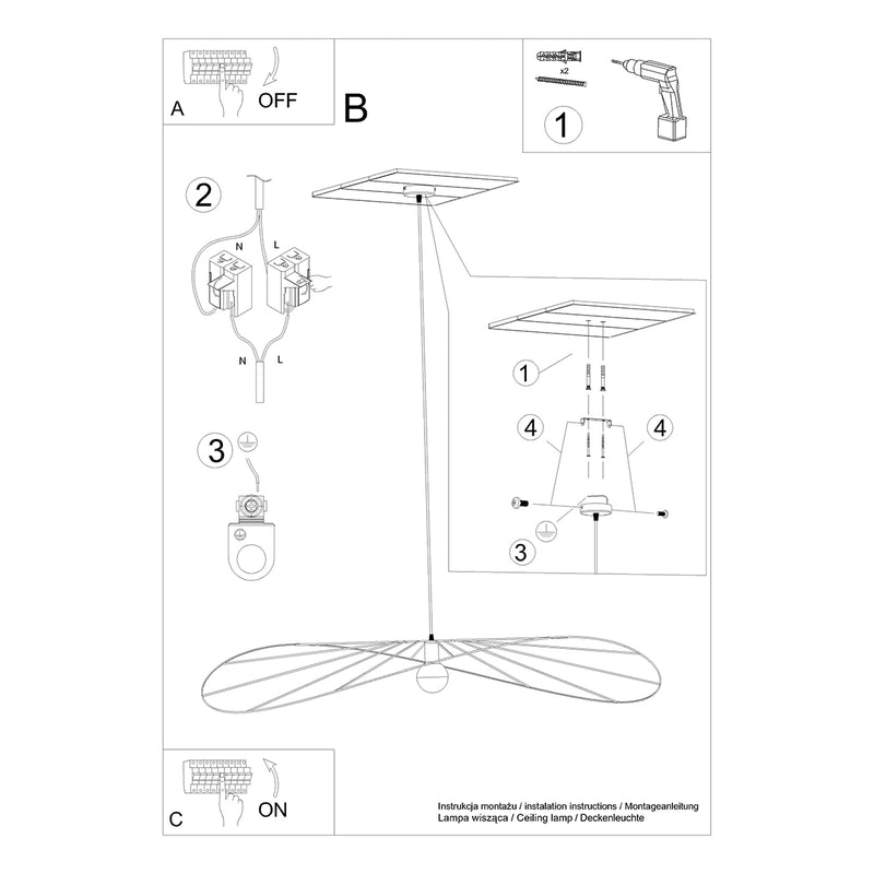 ESKOLA 140 hanging light black