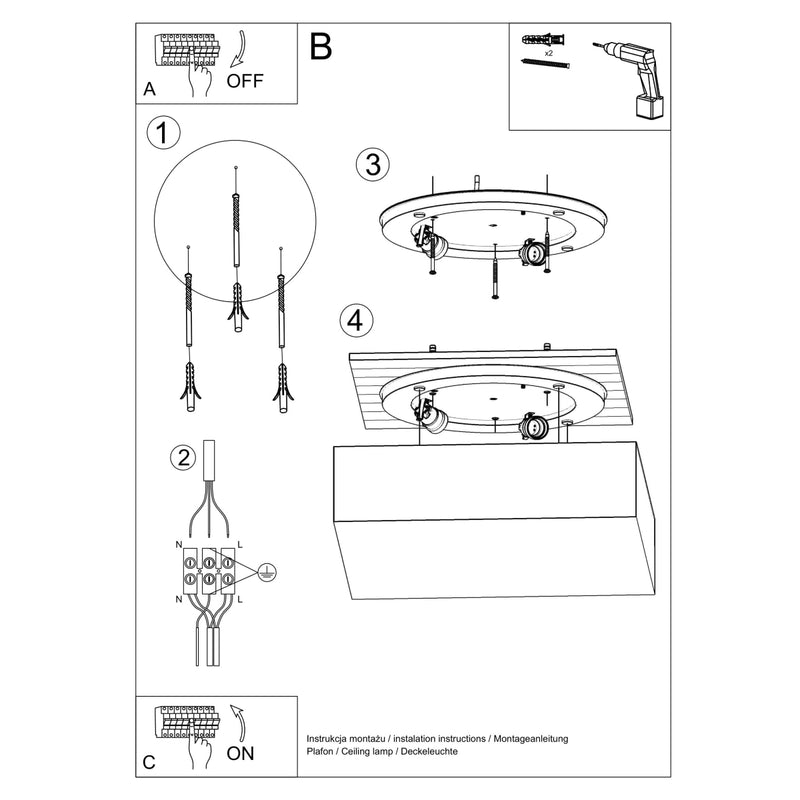 Plafondlamp HORUS 35 zwart