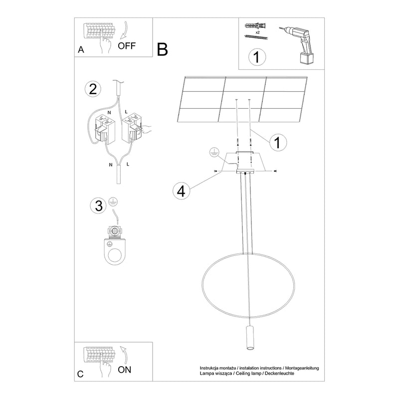 HOLAR 1 hanging light black