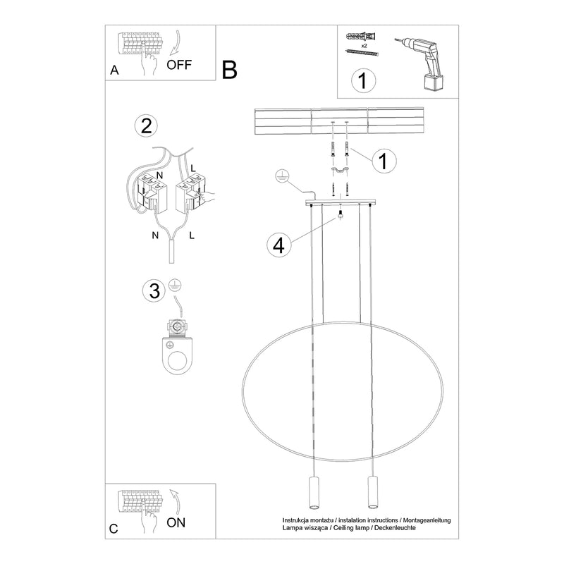 HOLAR 2 hanging light black