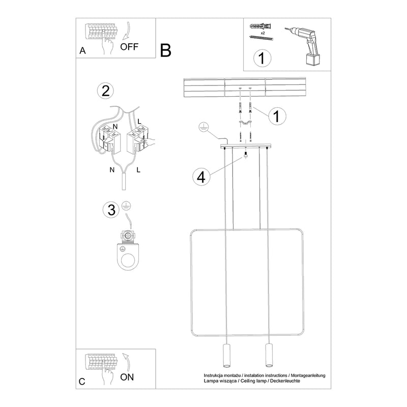 RANA 2 hanging light black