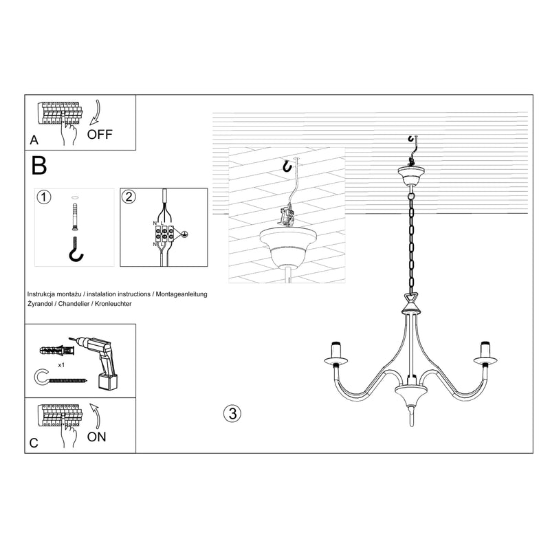 Chandelier MINERWA 3 white