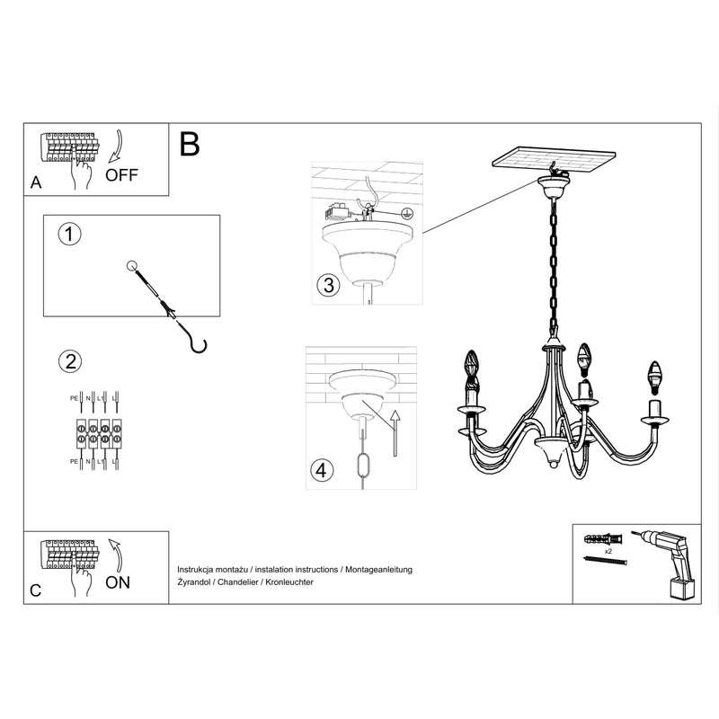 Chandelier MINERWA 5 white