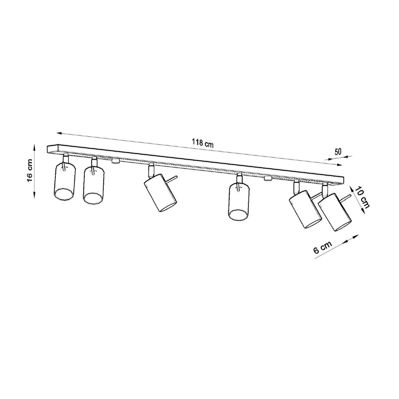 Plafondlamp RING 6L wit