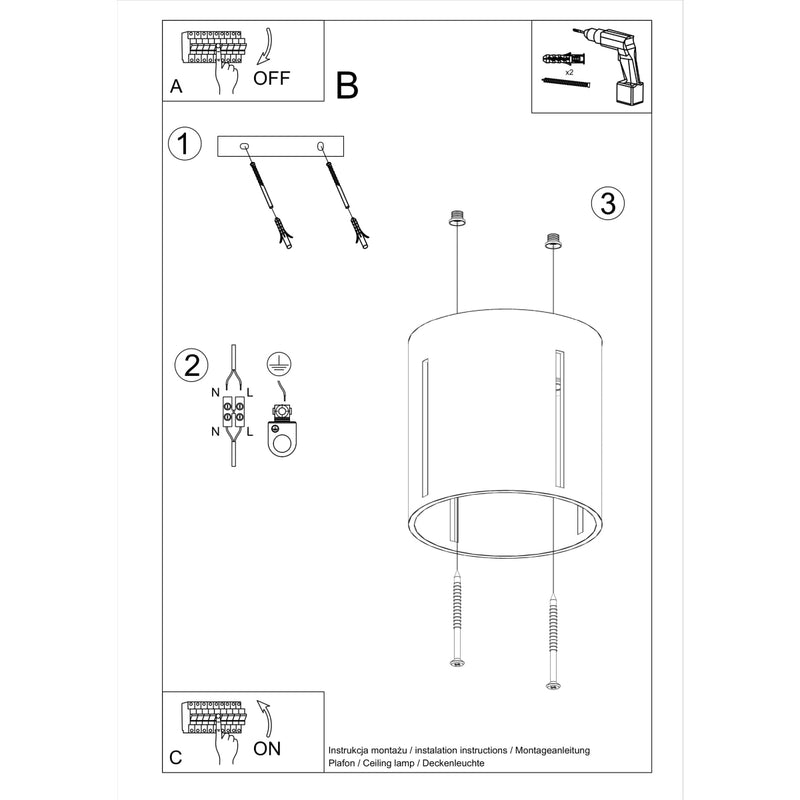 INEZ ceiling light white