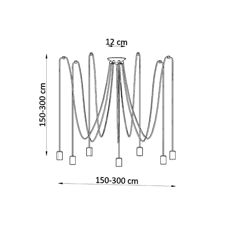 Kronleuchter EDISON 7 schwarz