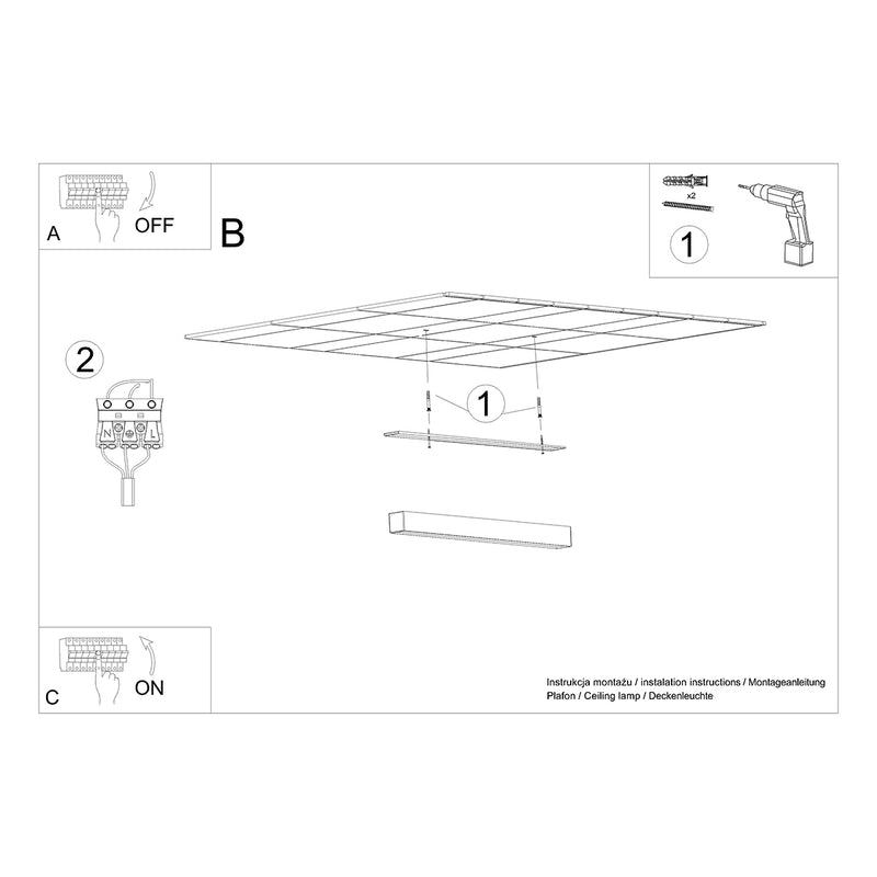 Plafondlamp PINNE 67 wit