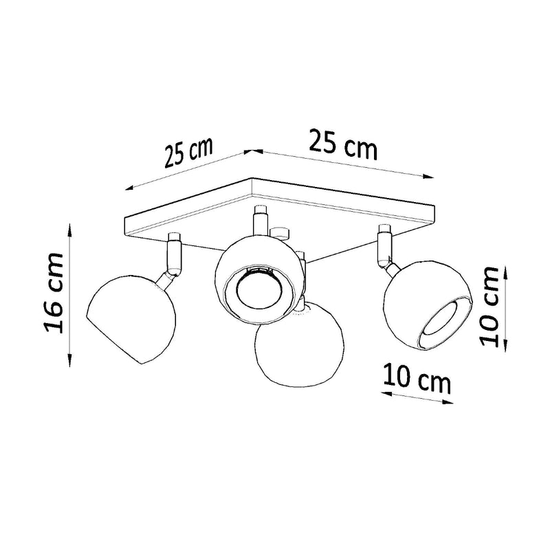 Plafondlamp OCULARE 4 wit