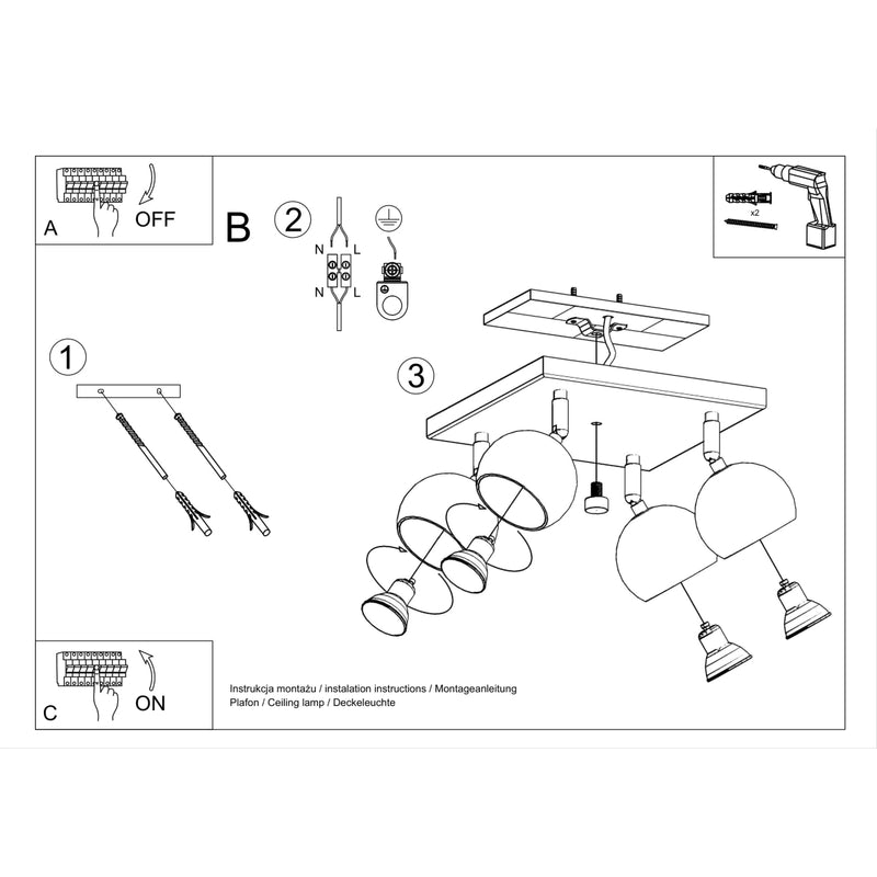 Ceiling light OCULARE 4 white