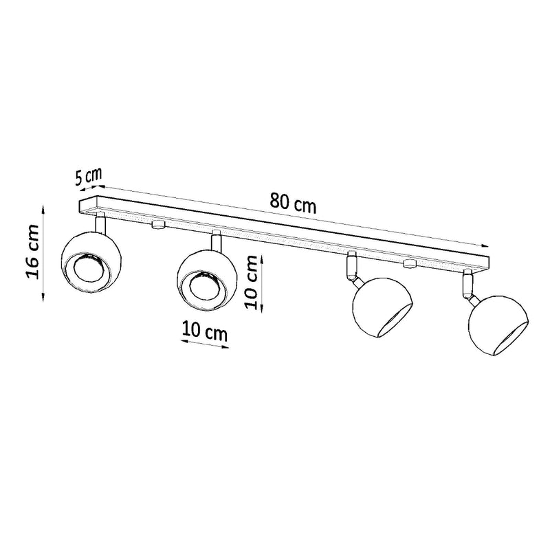 Plafondlamp OCULARE 4L wit