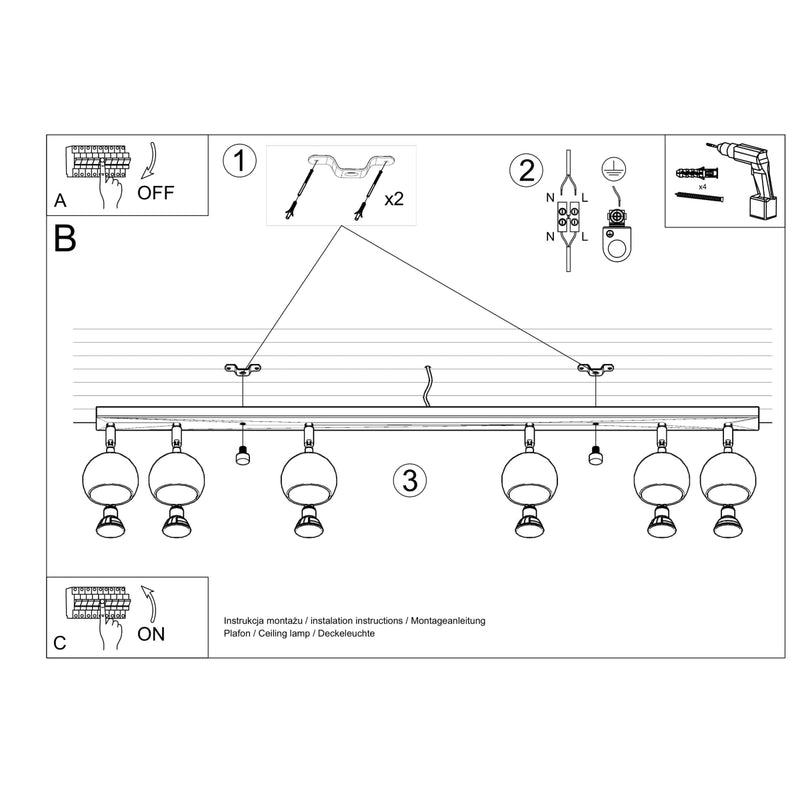 Ceiling light OCULARE 6L white