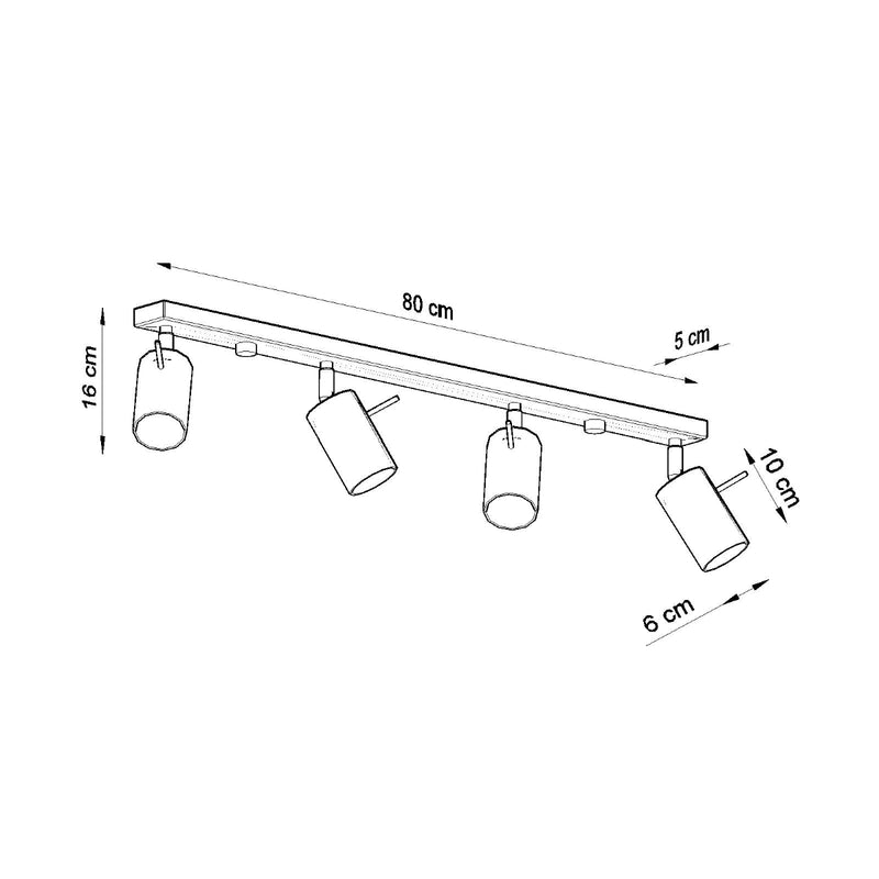 Plafondlamp RING 4L grijs