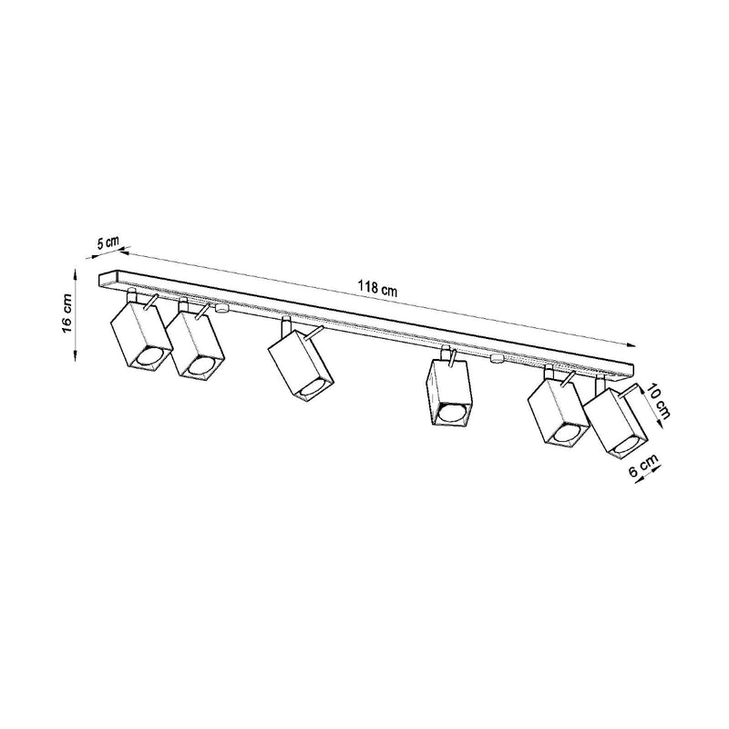 MERIDA 6L plafondlamp wit