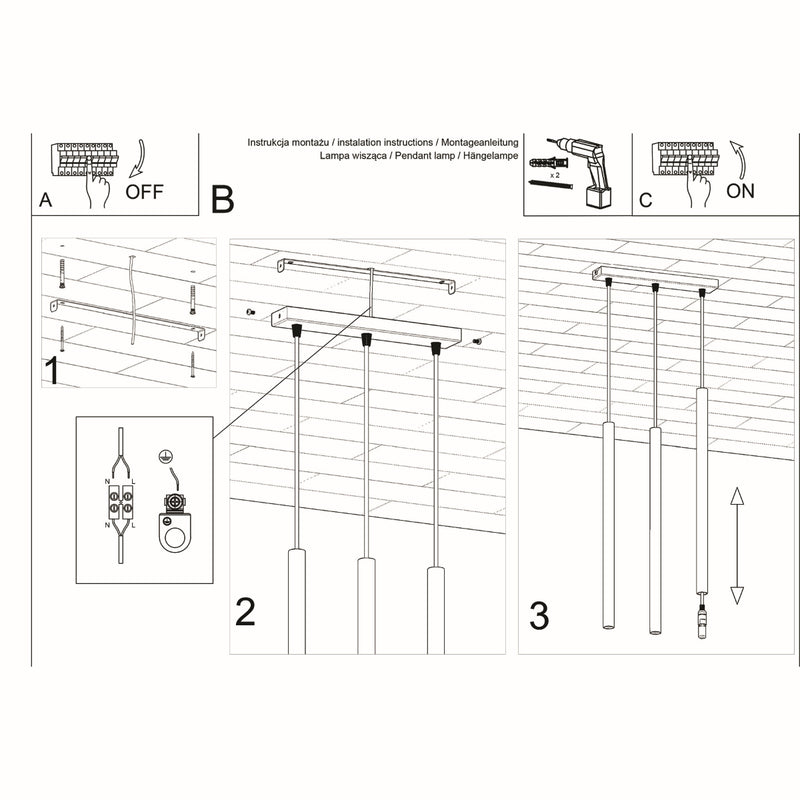 PASTELO 3 hanglamp wit