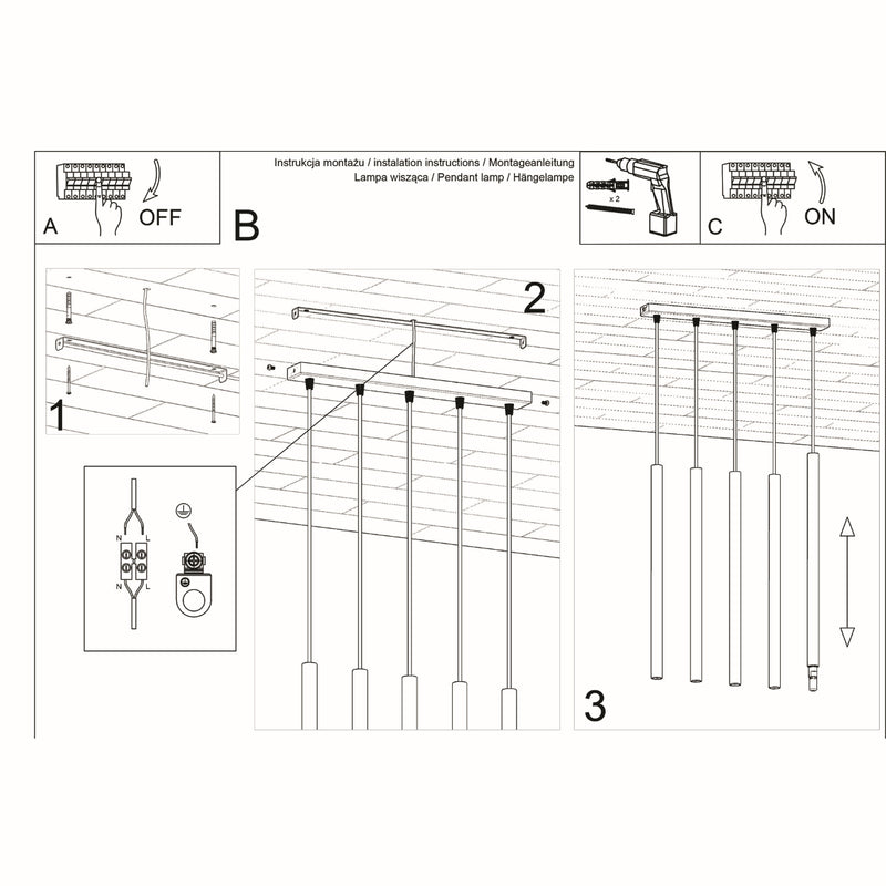 PASTELO 5 hanging light white