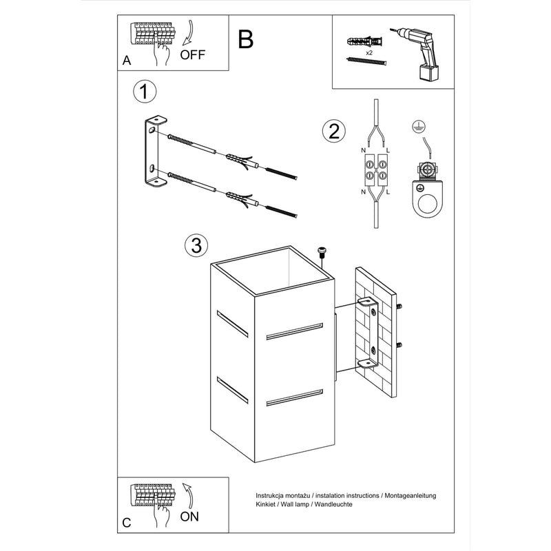 BLOCCO wandlamp zwart