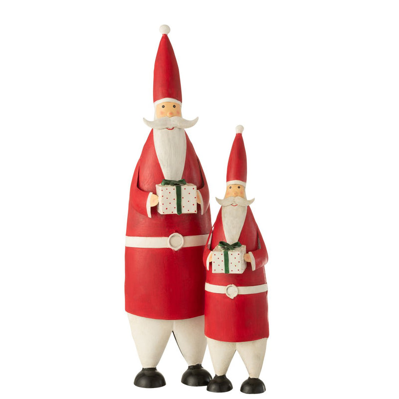 Große Metall Weihnachtsmann Figur mit Geschenk – 61 cm