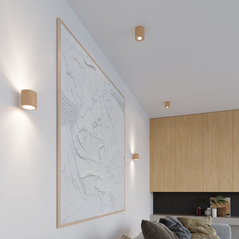 Ceiling light ORBIS natural wood