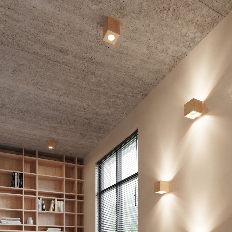 Ceiling light QUAD natural wood