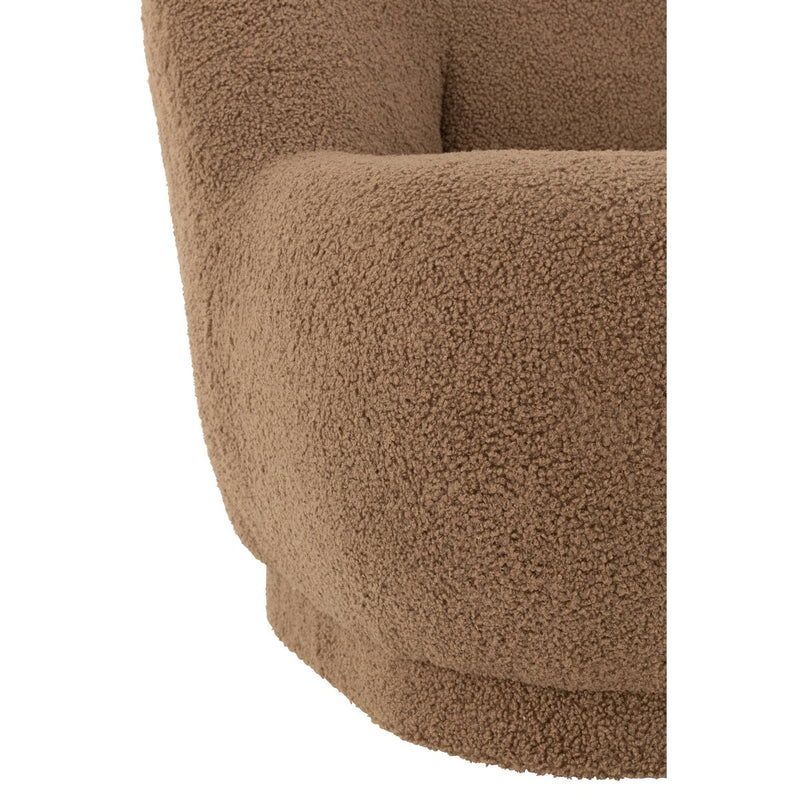 Comfortable Teddy Velours Armchair Brown