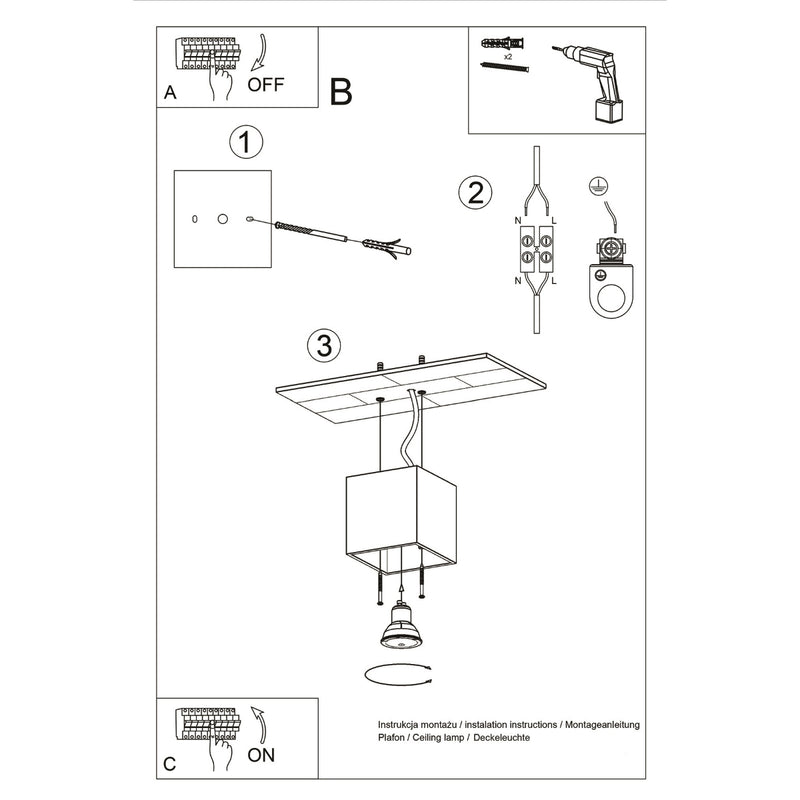 Ceiling light QUAD 1 anthracite