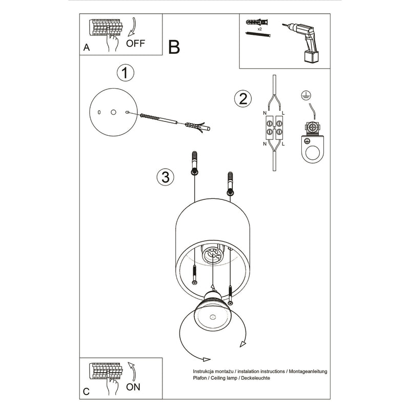 ORBIS 1 ceiling light anthracite