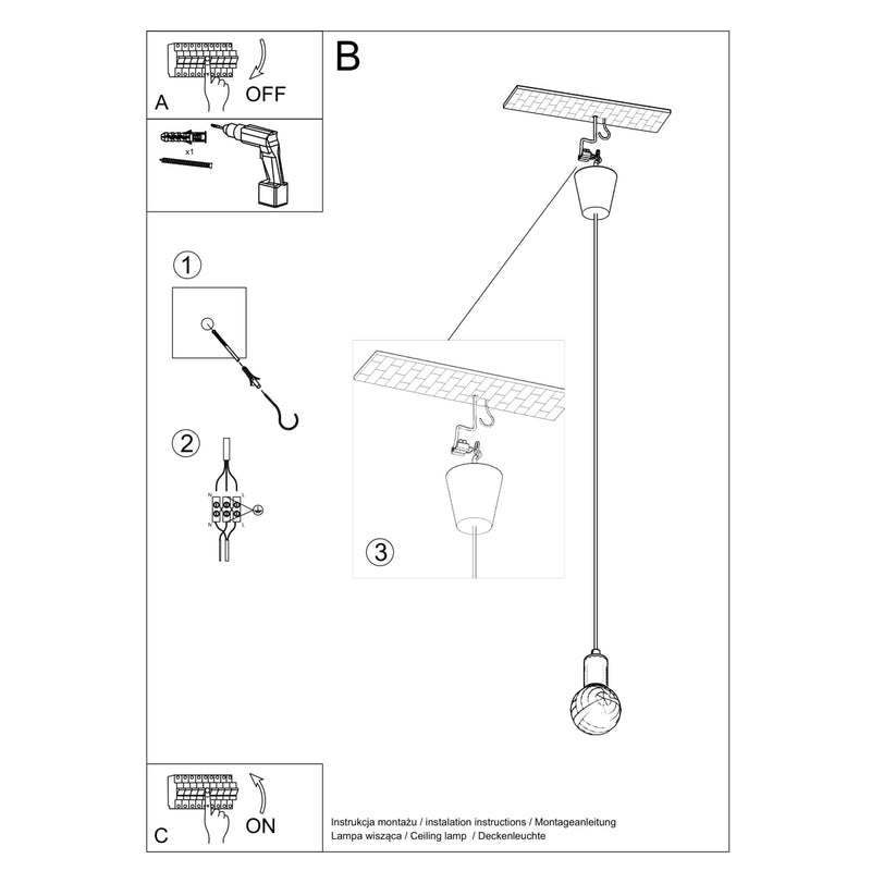 DIEGO 1 hanglamp wit