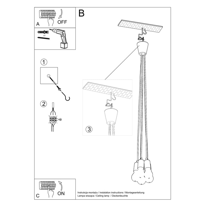 DIEGO 5 hanging light white