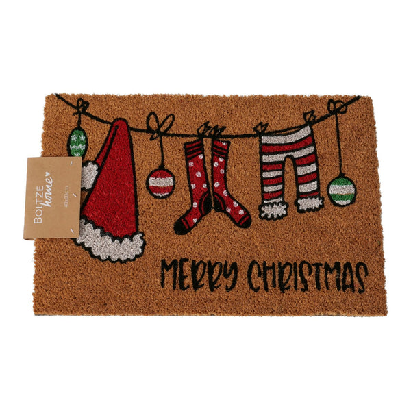 Christmas doormat - "Merry Christmas" - natural coconut fiber with PVC, 60x40 cm