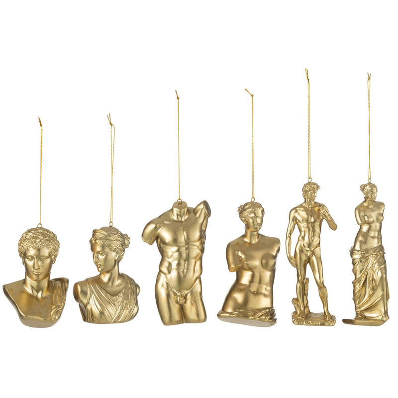 Weihnachtsbaumschmuck Römische Statuen Gold 6er Set