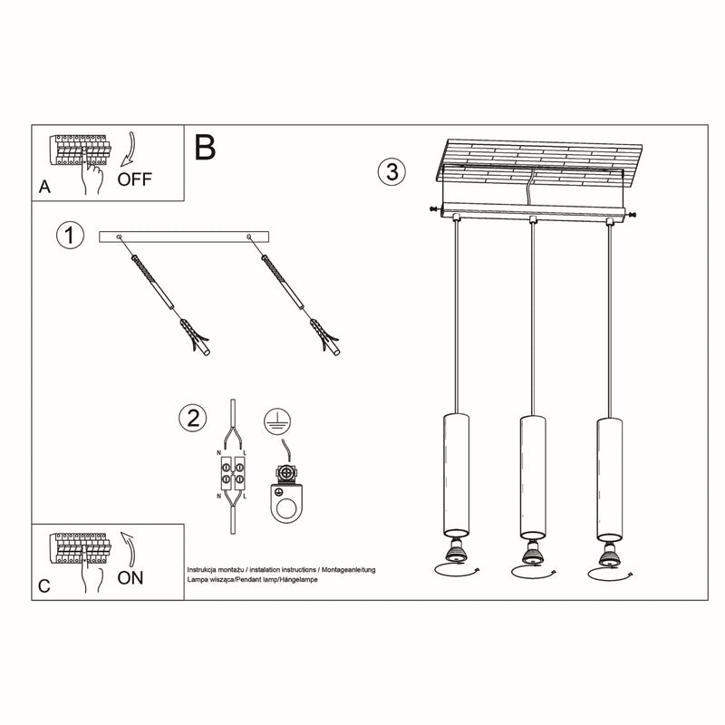 LINO 3 houten hanglamp