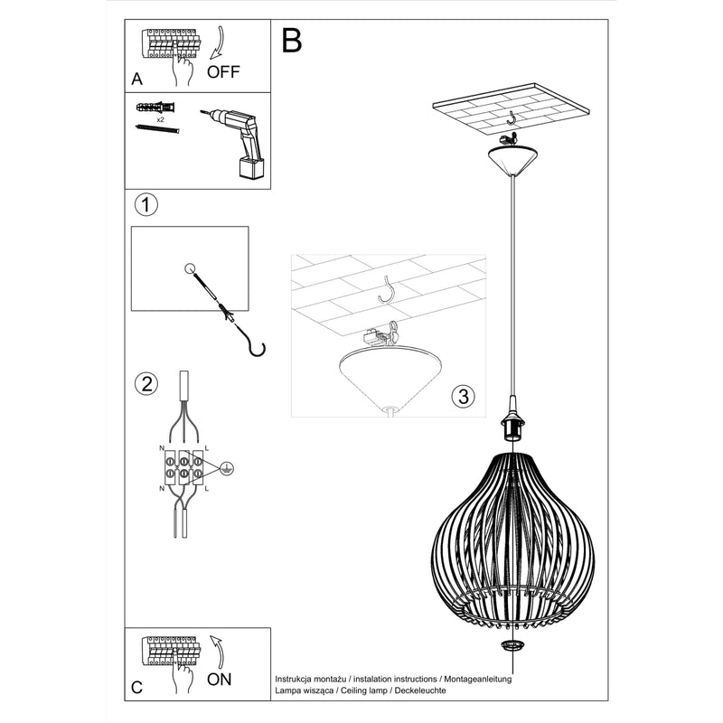 APRILLA wood hanging light