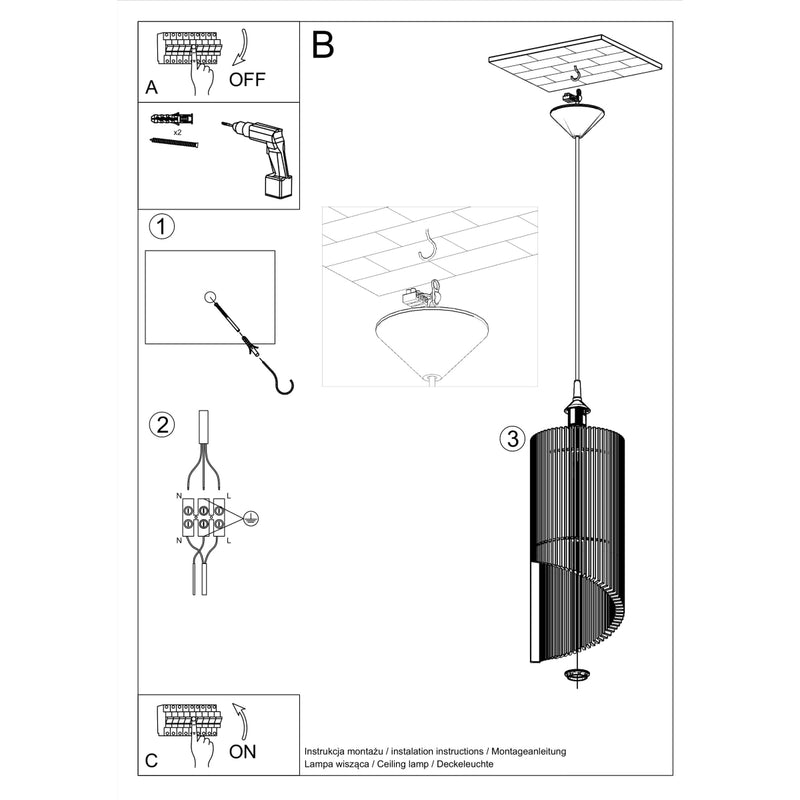 Houten hanglamp ALEXIA