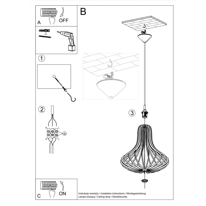 ELZA houten hanglamp